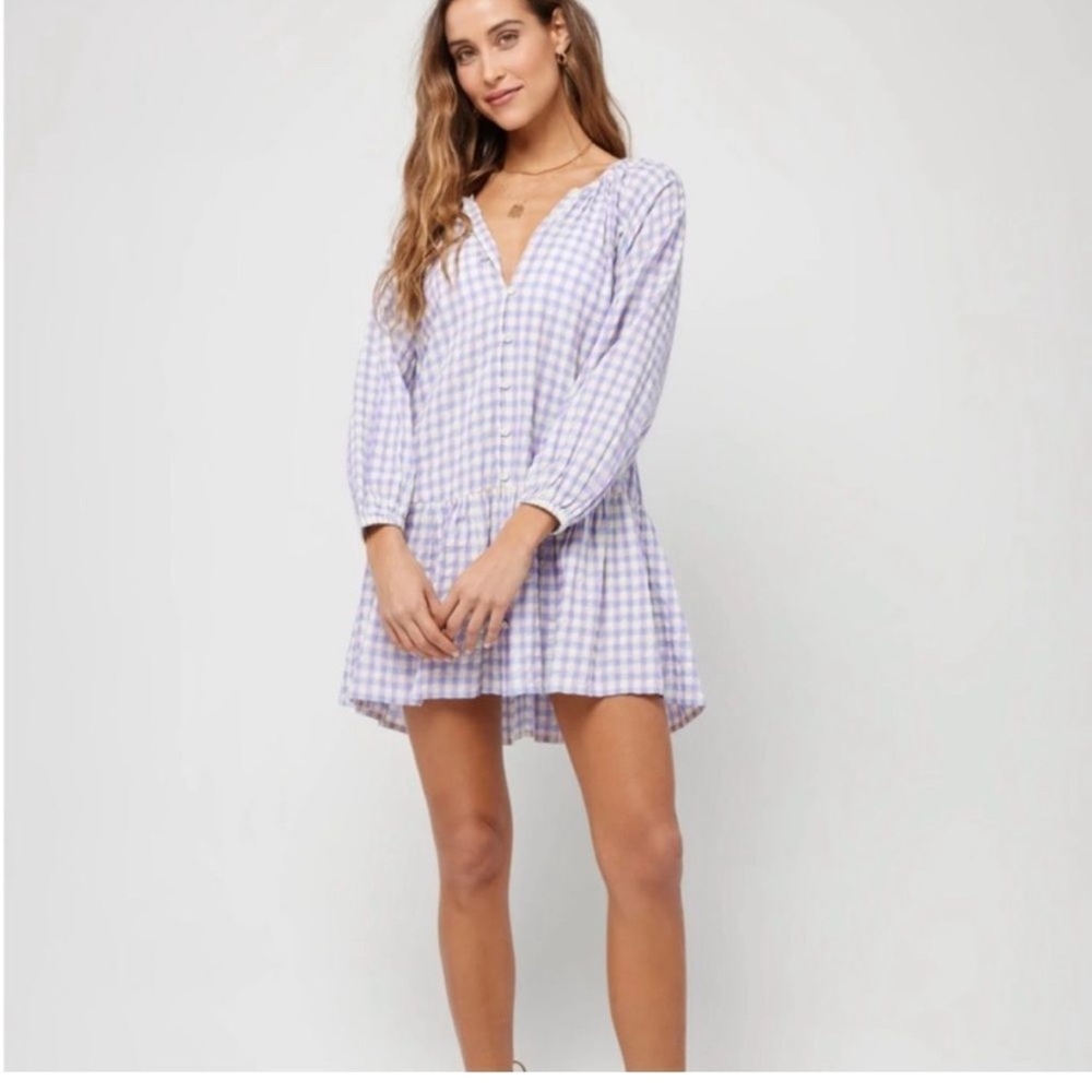 Lspace purple gingham sundress